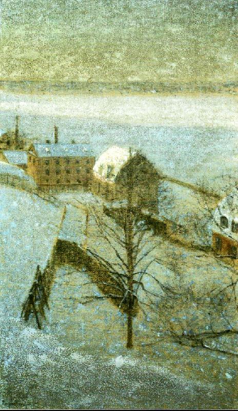 Eugene Jansson vinterbild fran stockholm oil painting picture